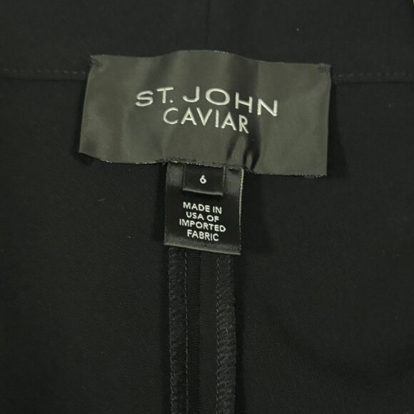 St. John Caviar Black Cropped Dress Pants Size 6 - Picture 6 of 7
